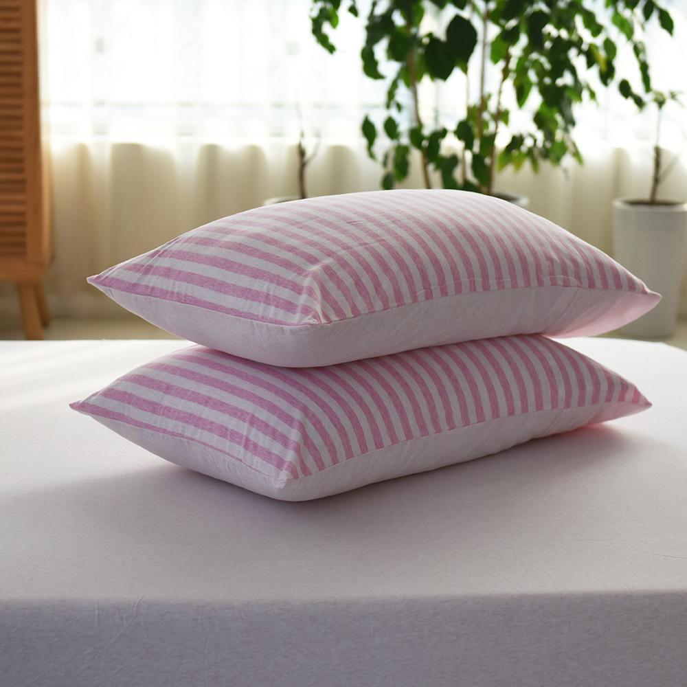 Pure Cotton Jersey Striped Bedding Set: Pillowcase, Duvet Cover, Fitted Sheet - Ideal for Dorms