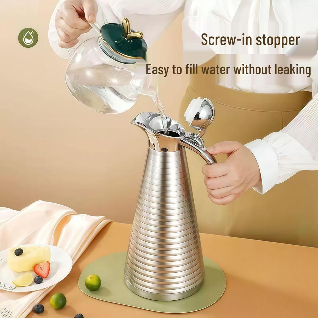 Large Capacity 304 Stainless Steel Insulated Kettle - Double-Layer Vacuum Thermos for Hot Water