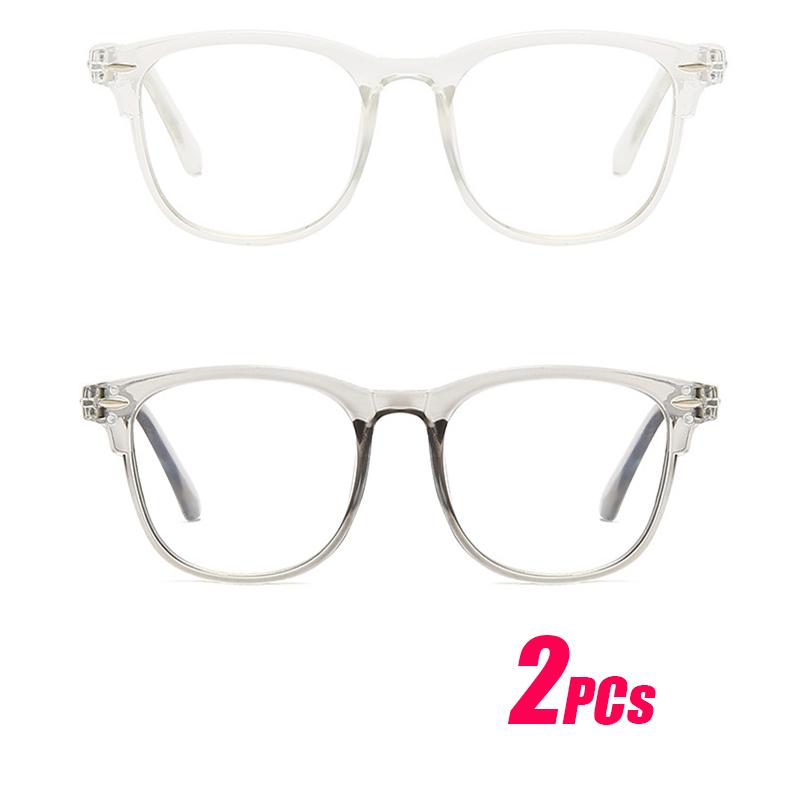 

2 ШТ Солнцезащитные очки Винтажные Прозрачные Компьютерные Очки Рамка Женские Мужские Очки для защиты от синего света Блокирующие очки Оптические очки