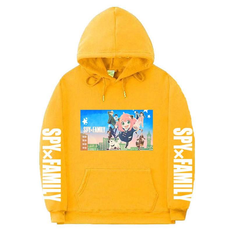 Spy X Family Anime Printed Hoodie Men Women Unisex Oversized Fleece Sweatshirt With Ribbed Hem
