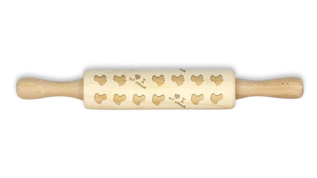 Russian Toy,Russkiy Toy,Moscow Toy Terrier-small rolling pin with a dog pattern,a rolling pin for children's dough,decorating ceramic clay by Art-Dog