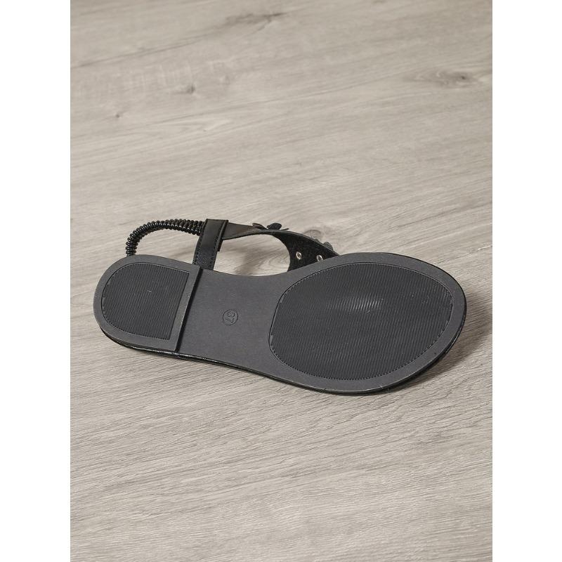 Women's Bohemian Toe Post Flat Sandals, Floral Summer Slip-On Shoes