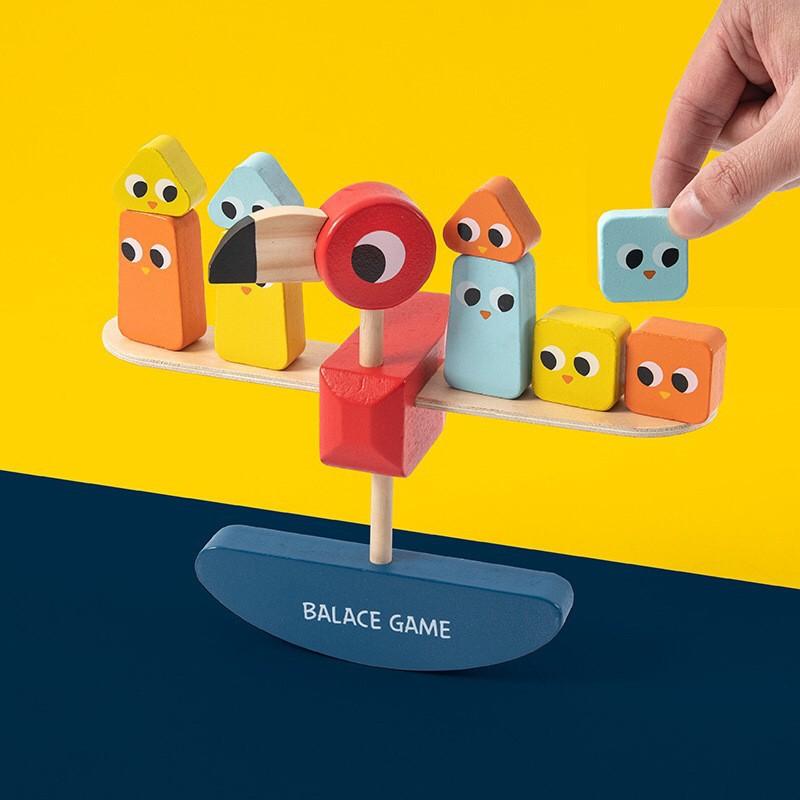 Children's early education cartoon scale mathematics cognition enlightenment teaching aids building block balance training toys