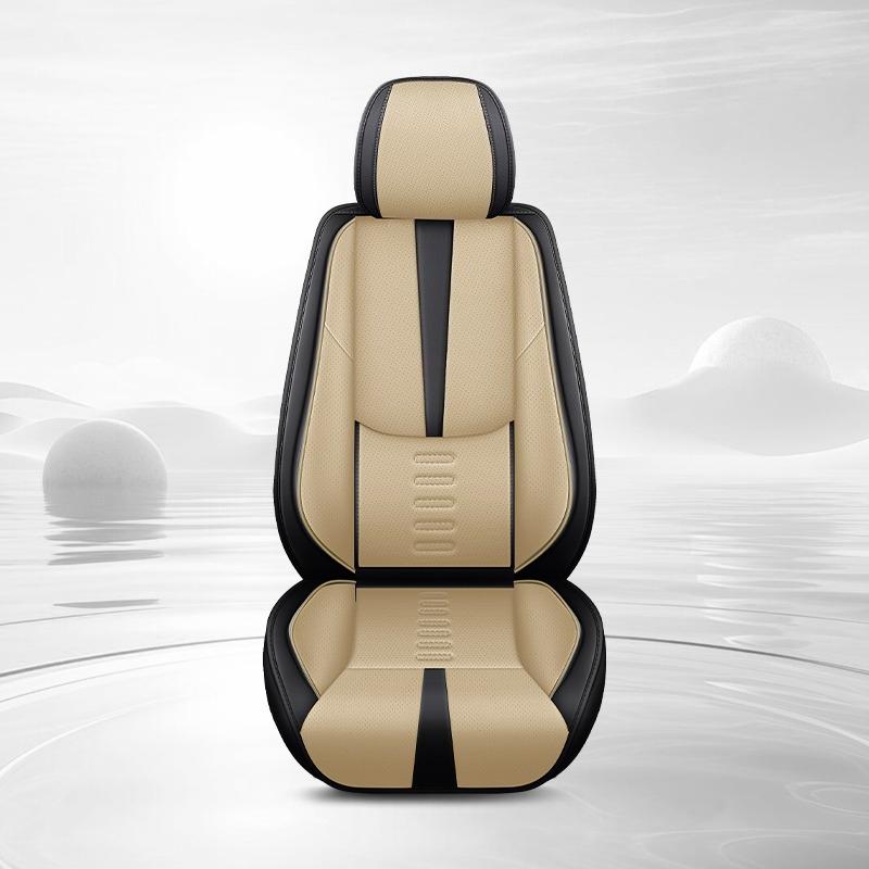 Minimalist Fixed Lumbar Support Car Seat Cover – Single Front Seat, Premium Wear-Resistant PU Leather, Universal Fit
