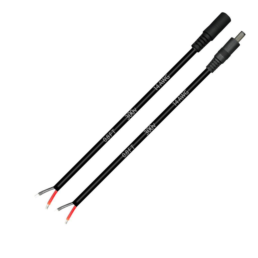 DC5.5*2.1 Male-Female Welded Power Cord, 14AWG Thick Pure Copper Core for Medical Instrument Power Extension