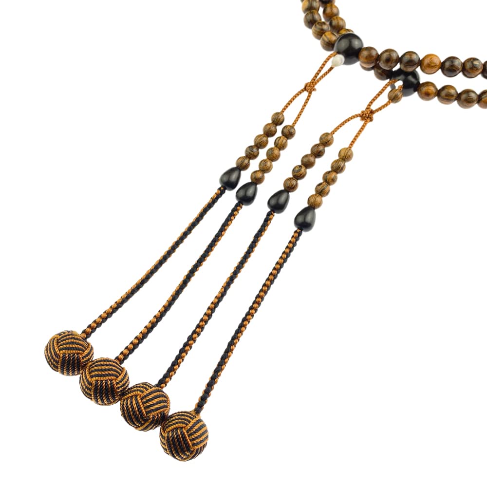 Myorenka Shingon Buddhist Formal Prayer Beads for 108 Natural Wooden Furiwake Shaku San Ebony Odamaki Includes Prayer Bead Amulet Prayer Wooden Prayer
