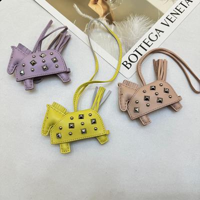 Klinknagel Handgemaakt Leer Paard Hanger Auto Sleutelhanger Hanger Dierenriem Paard Jaar Cadeaus Decoratie Accessoires
