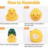 Wonuu Rubber Duck Car Ornaments Yellow Duck Car Dashboard Decorations with Propeller Helmet for Christmas Decor and Home Decorations for Adults