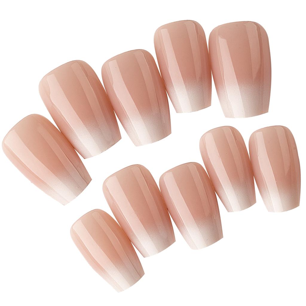 240tips/box Stick On Nails Long Coffin Press On Nails for Women Pink and White False Nail DIY Nails Art Decoration