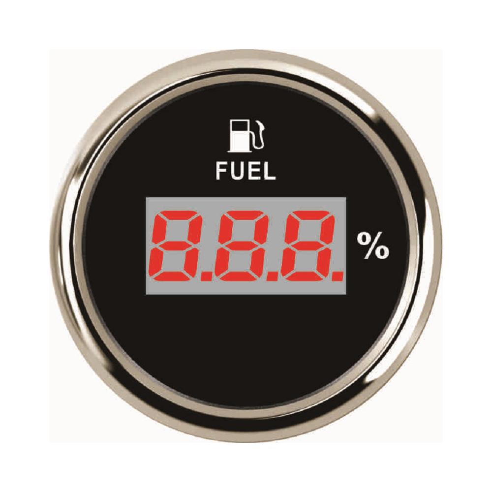 RHAXEL Fuel Level Gauge 0-5V Signal 52mm (2'') with Red Backlight 9-32V for Motorcycle Vessels