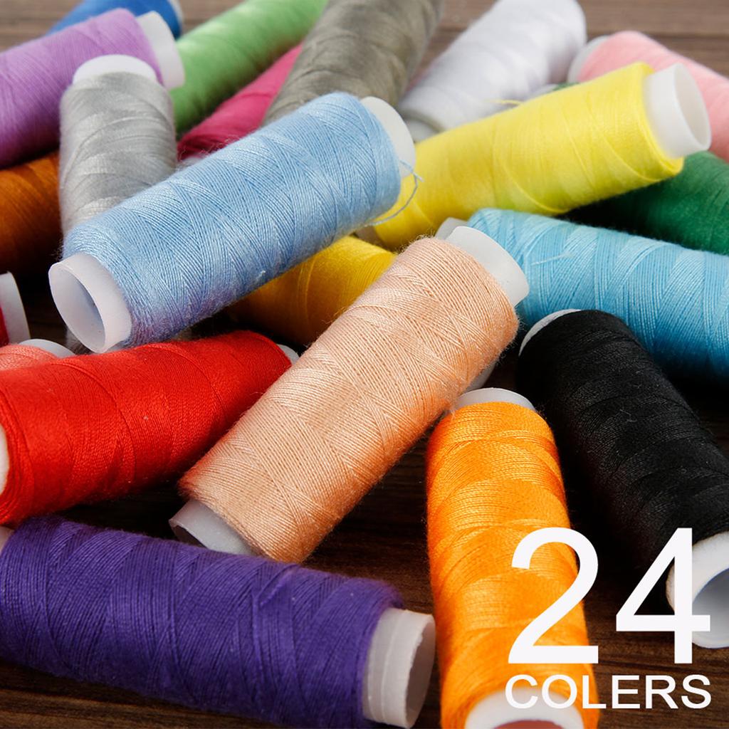 24Pcs Sewing Threads Assortment Colors Hand Sewing Threads for Sewing Machine Multicolored Sewing Thread Sewing Supplies
