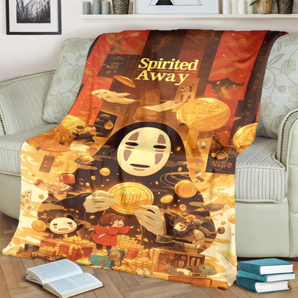 Spirited Away Print Flannel Blanket for Bedrooms, Sofas, Beds, Chairs, Picnics, Travel Warm Comfortable-kwq188