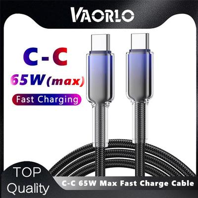 VAORLO 65W Fast Charging Data Cable Quick Charge USB C To Type-C Cable for Iphone 15 16 Samsung Huawei Xiaomi Redmi Dual Type C Phone Line