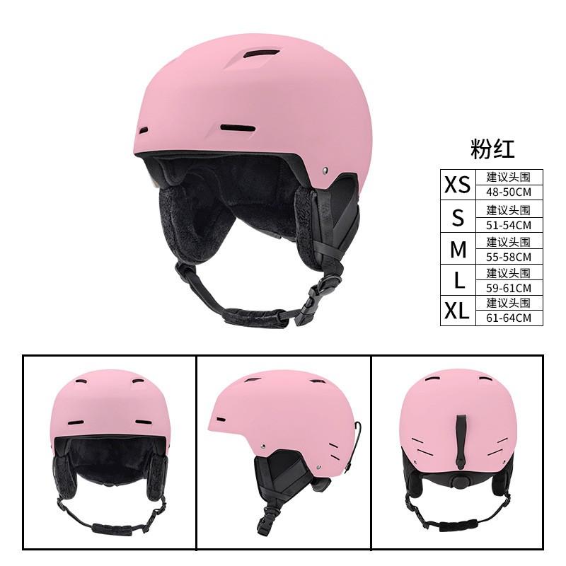 Unisex Adult Ski Helmet With Goggles Strap Windproof Safety Half Winter Snow Sports