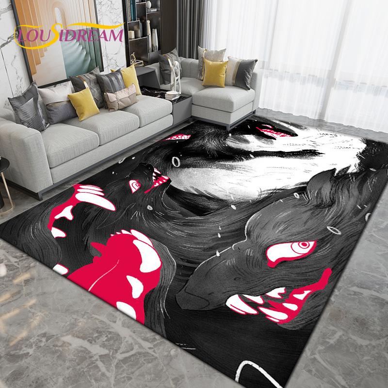 Wolf Wolf Spirit Series Area Rug Large,Carpet Rug for Living Room Bedroom Sofa,Kitchen Bathroom Doormat Non-slip Floor Mat Gift