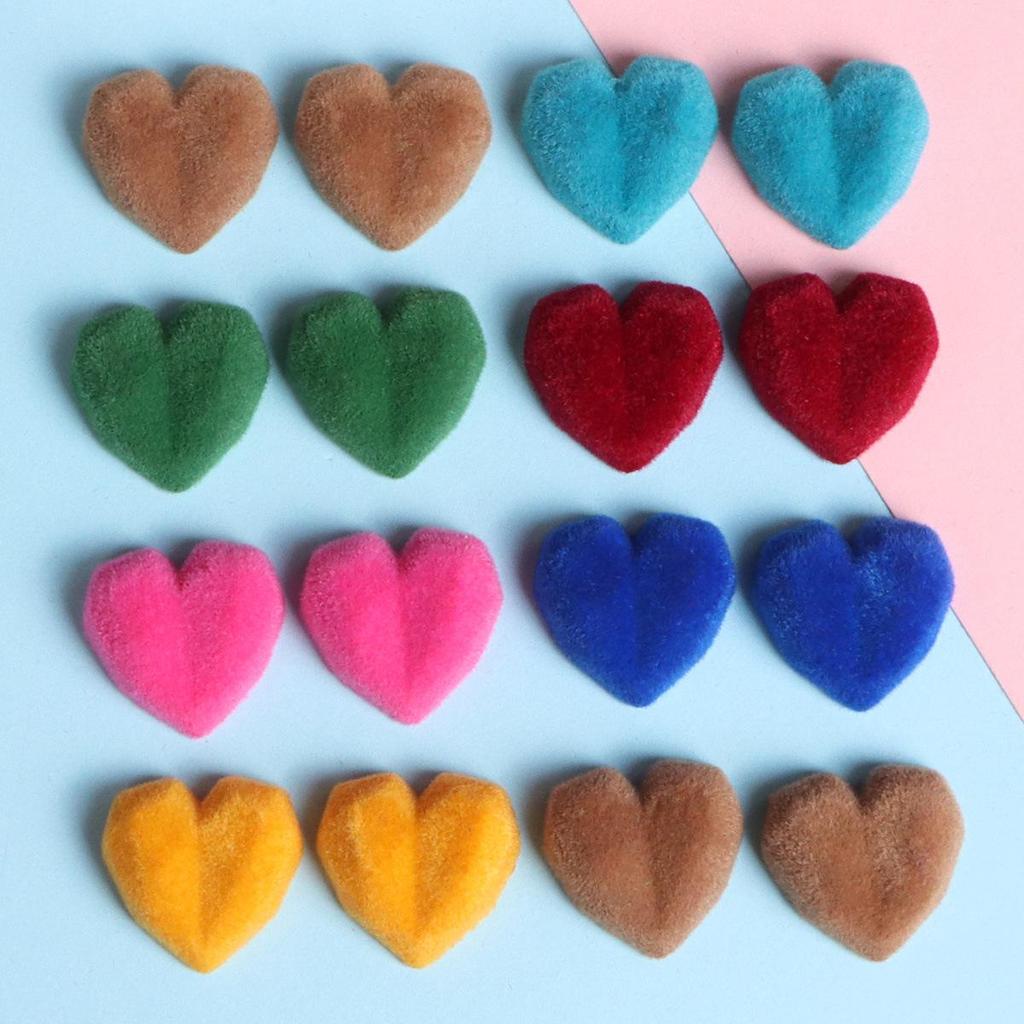 Korean Style 19mm Plush Heart Flocking Hair Clip, Phone Case, Crocs Accessories & Ornaments
