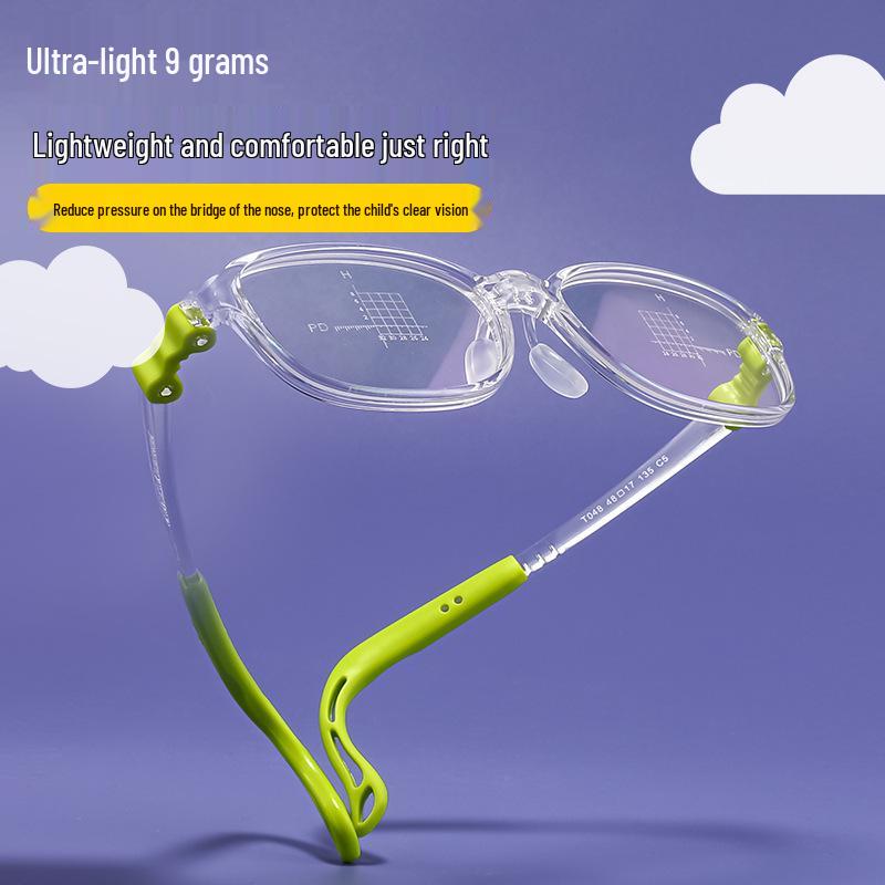 Ultralight Myopia Glasses for Teens - Screwless TR Frame, Safe Sports Design T048ET