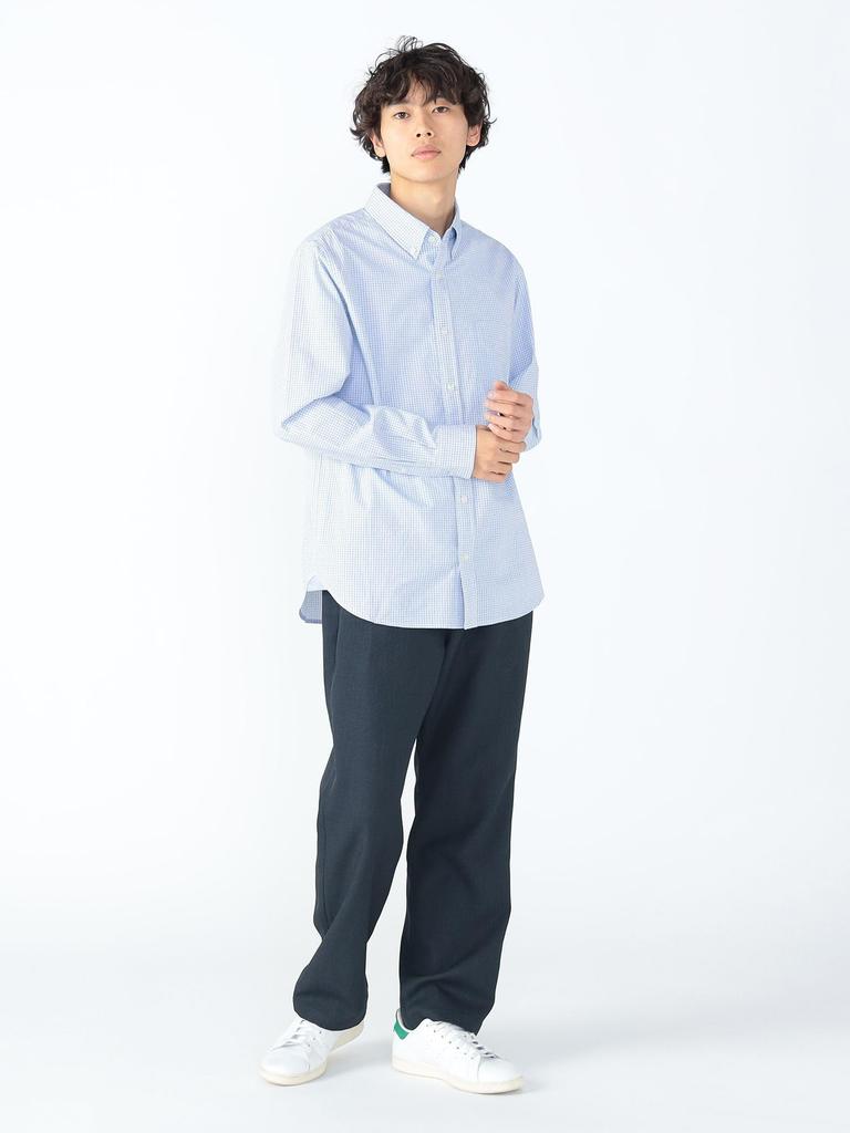 Beams Heart Men's Long Sleeve Jacquard Shirt, White, Size XL