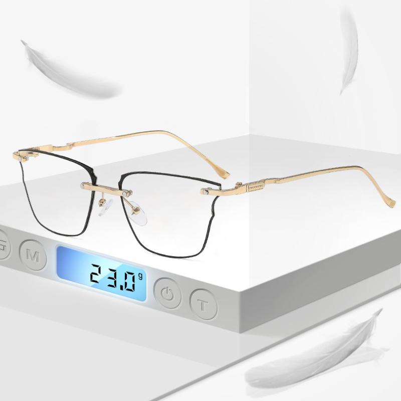 Fashion Rimless Square Blue Ray Blocking Anti-Blue Light Women Reading Glasses Ultralight Eye Protection Men Hyperopia Glasses