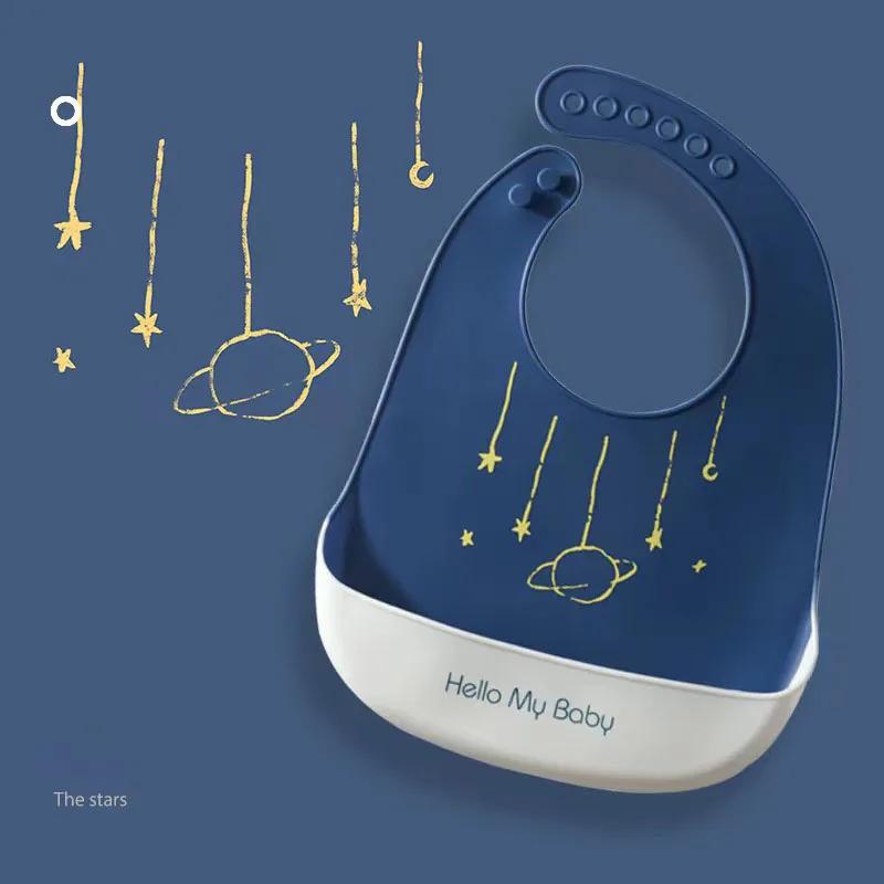 

Waterproof Baby Bibs Baby Stuff Cute Cartoon Animal Printed Kids Bib Girl Boy Adjustable Soft Silicone Bib Baby Feeding Stuff