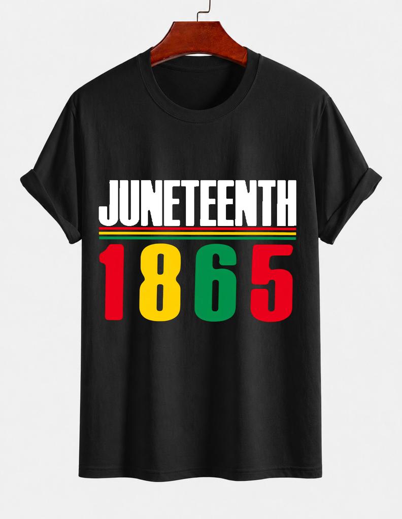 2026 New Cotton Tshirt Juneteenth 1865 African American Culture Print Crew Neck Short Sleeve Casual Top