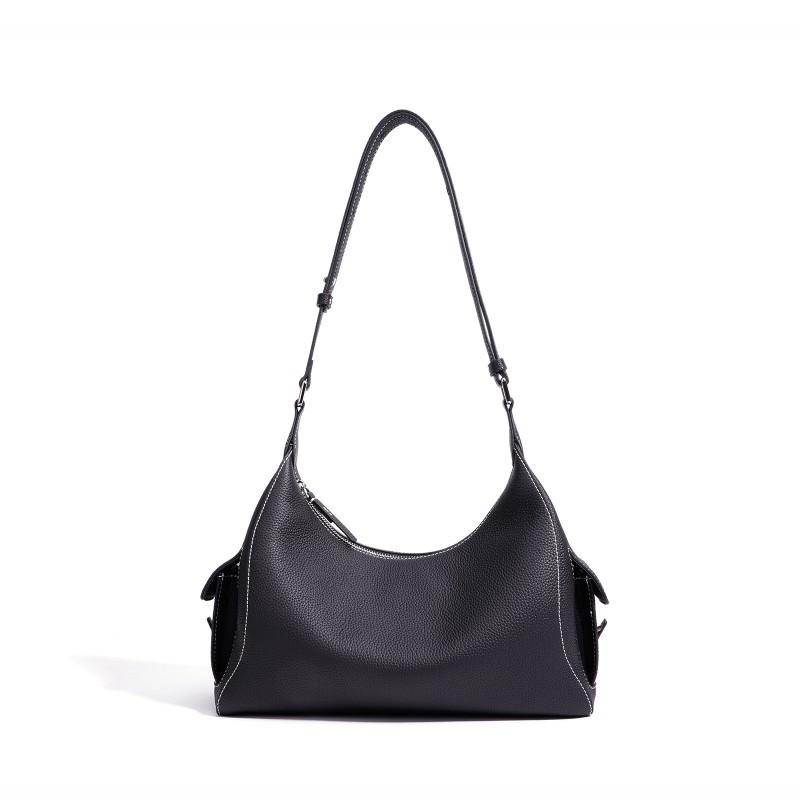 2026 Early Large-capacity Commuting Shoulder Bag All-match Hobo Underarm Simple Leather High-quality Cross-body Women's