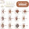 Wood Leaf Earring Cheriswelry Natural Wooden Dangle Earrings Making Kit Coconut Brown Wood Leaf Charms Brass Earring Hooks Jump Rings for Women