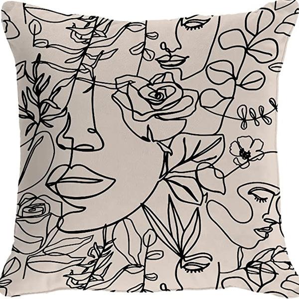 Abstract Pillowcase Sunset Sunrise Line Modern Art Minimalist Living Room Sofa Bay Window Pillow Geometry