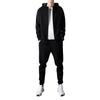 Men's Casual Sports Hoodie and Sweatpants Set - Spring/Autumn Outdoor Zipper Cardigan