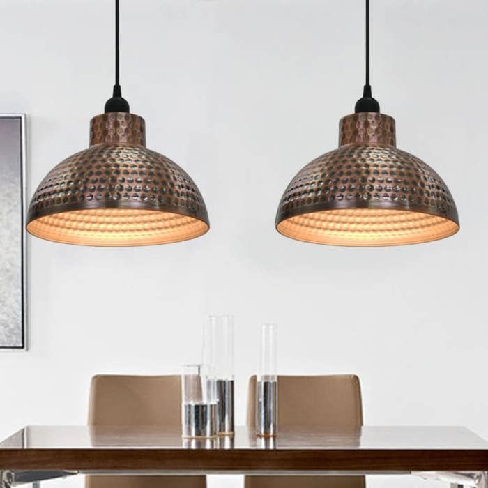 VidaXL 2x Plafonnier Semi-sphérique Couleur Cuivre Lumière Lampe Suspension 242556