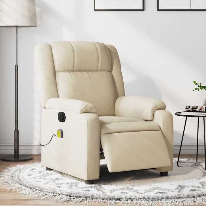 VidaXL Fauteuil Inclinable de Massage Électrique, Chaise de Relaxation avec Dossier et Repose-pied Réglables, Siège de Salon 3205199