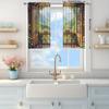 2pcs- Realistic Fresh Garden Printed Curtains   Pole Bag Curtains 42*84   Bedroom   Living Room   Home Room Decoration