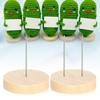 Crochet Dolls Stand Set With Wood Bases, 12Count For Single And Double Needle Dolls Wood Display Stand