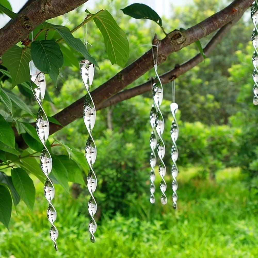 Repellente per Uccelli Riflettente Spirale a Vento Aste Rotanti Ornamenti da Appendere Decorazione Balcone Giardino Piccioni Uccelli Spaventapasseri Bastoncini