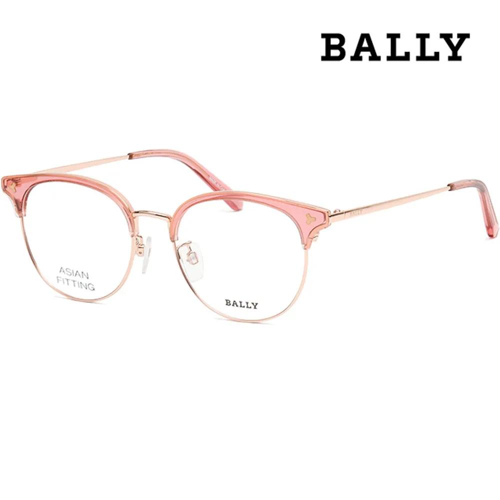 Bally Eyeglass Frames BY5049D 074 Transparent Round Half-rimmed Frames