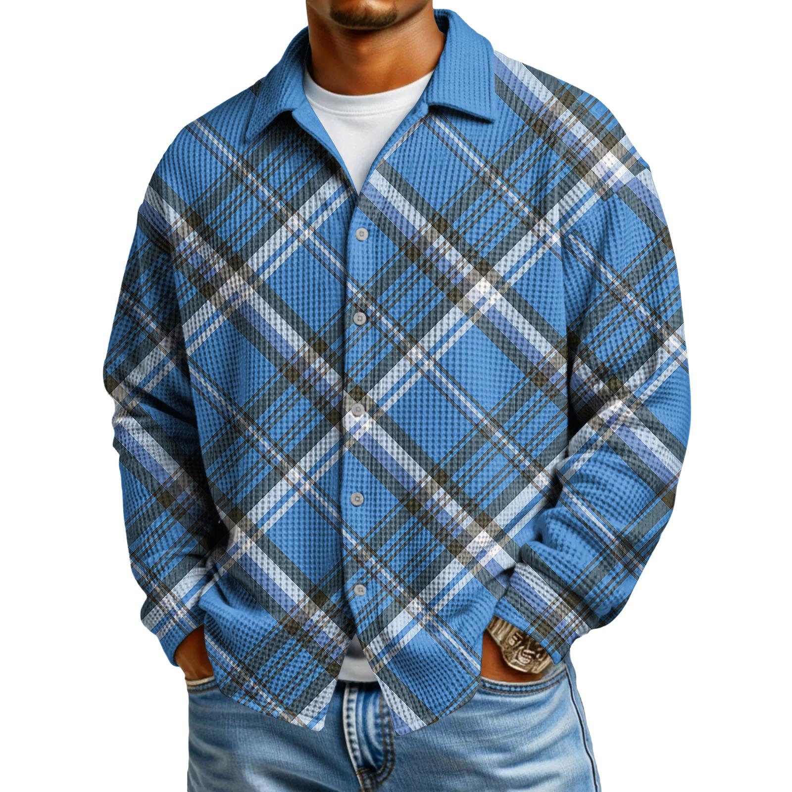 

Мужская повседневная рубашка с длинным рукавом на пуговицах XL небесно-голубой