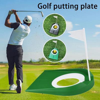 1 pièce de coupelle de putting de golf avec drapeau, trou de golf d'entraînement portable pour enfants adultes intérieur extérieur maison bureau jardin pelouse