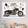 2D Vintage Motorrad Alles Gute zum Geburtstag Wandteppich Jungen Party Hintergrundbanner