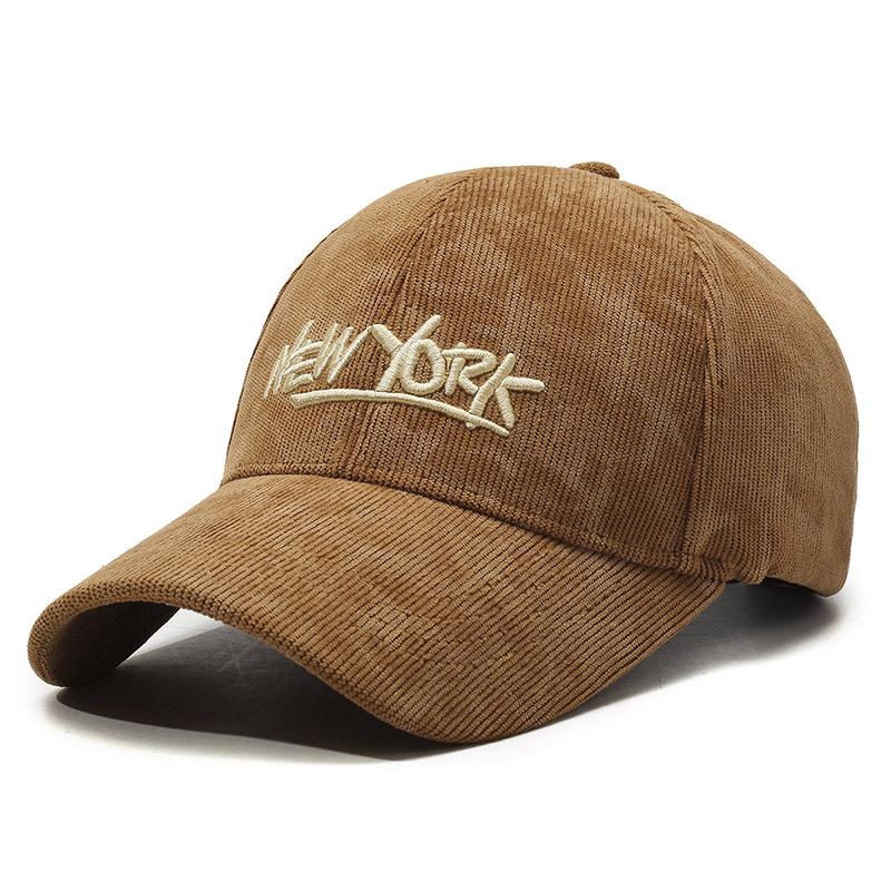 Autumn Winter Corduroy Baseball Cap Women's Winter Coldproof Cap Couple Hat Men Letter Embroidery Cap