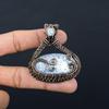 Dendrite Opal Gemstone Pure Copper Wire Wrapped Handmade Jewelry Pendant