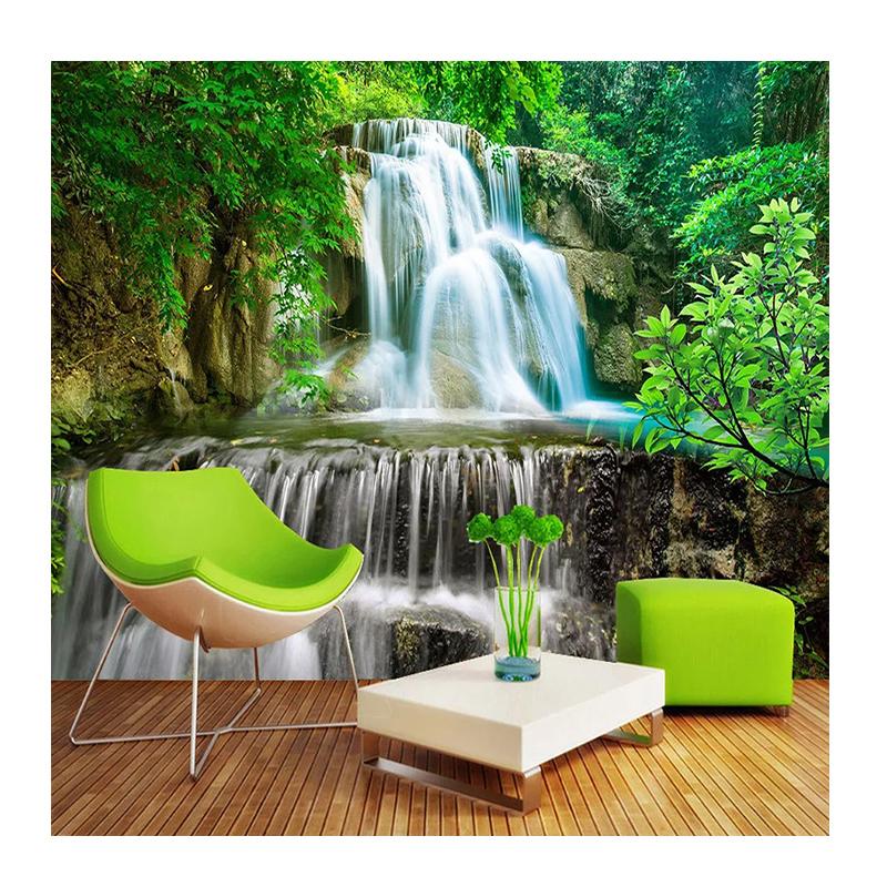 

Wallpaper 3D Green Woods Waterfalls Murals Beautiful Scenery Photo Wall Murals Living Room TV Decor Wall Stickers 200 cm(W) x 140 cm(H)