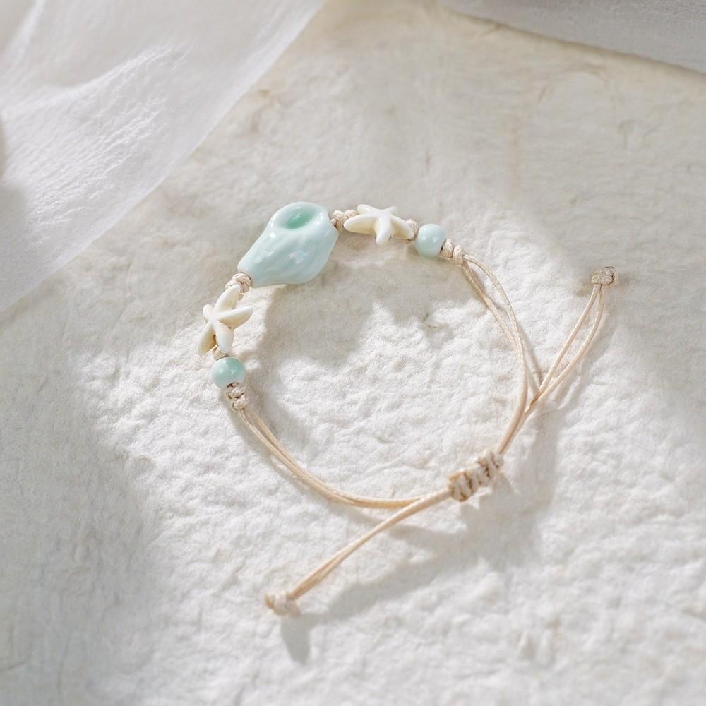 Starfish Beaded Bangles Bohemian Wrap Charm Hand Chain New Conch Shell Bracelets  Gifts