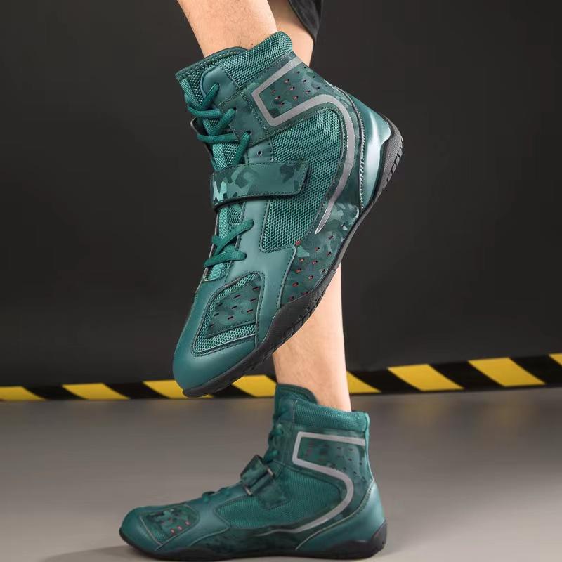 High Tube Professional Wrestling Boots for Men Women Breathable Sports Shoes Unisex Hard-Wearing Boxing Sambo Shoe