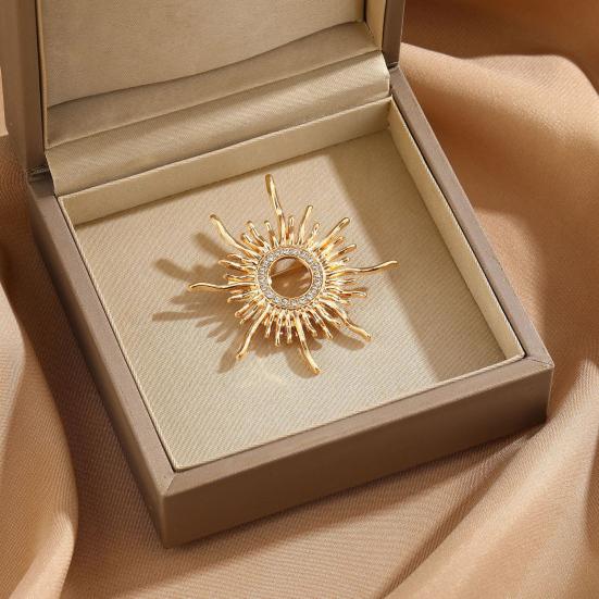 Geometric Design Brooch Pin for Women, Zinc Alloy Badge, Rhinestones Inlaid Brooch Pin for Dress, Coat, Shawl Gift for Mother, Wedding