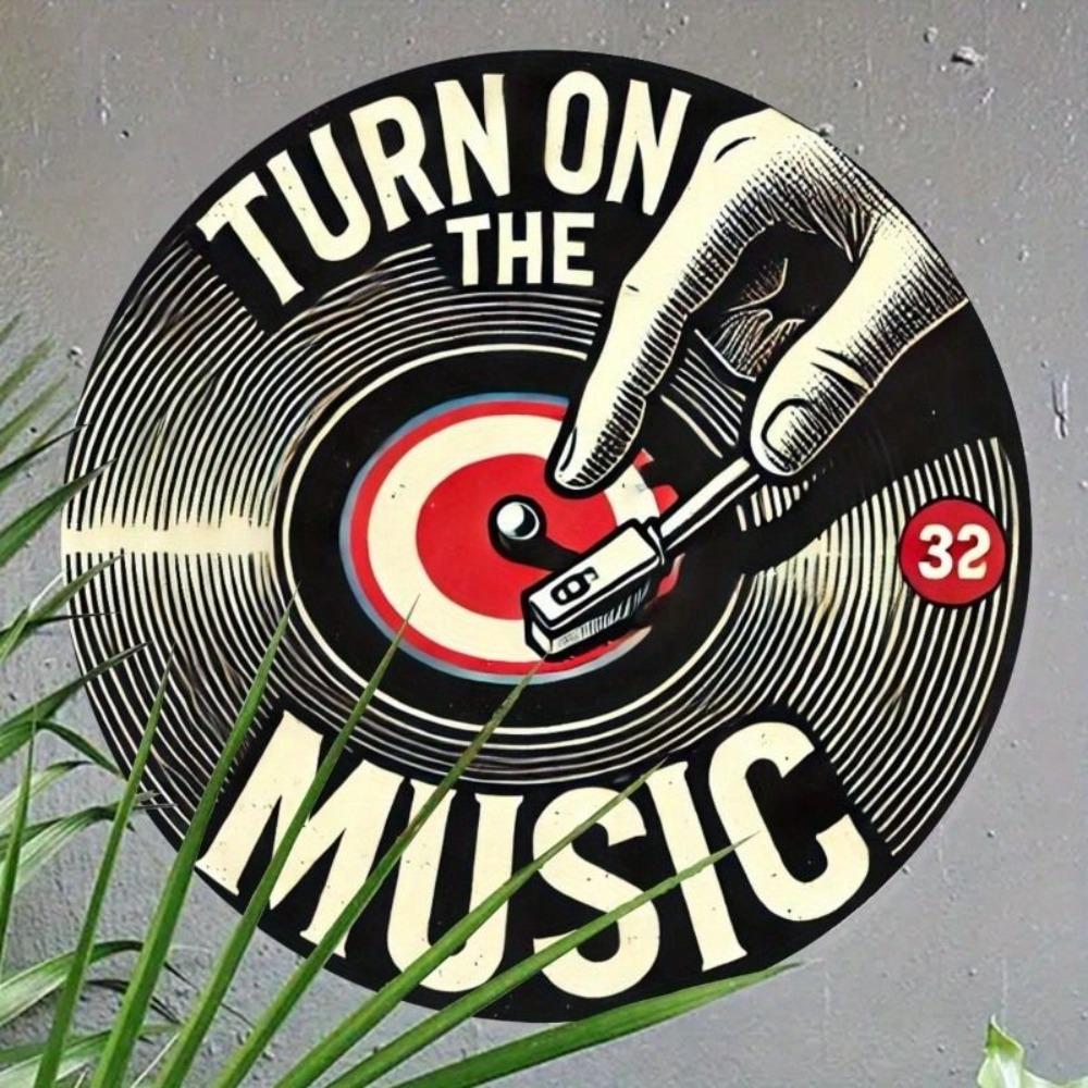 Vintage Vinyl Record Metal Poster Music Room Wall Decor