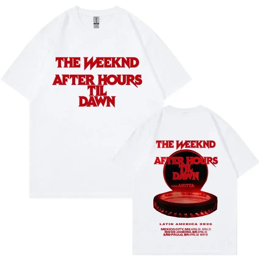Rapper The Weeknd After Hours Til Dawn 2026 World Tour Music TShirt Unisex HipHop Harajuku Style Crew Neck TShirt