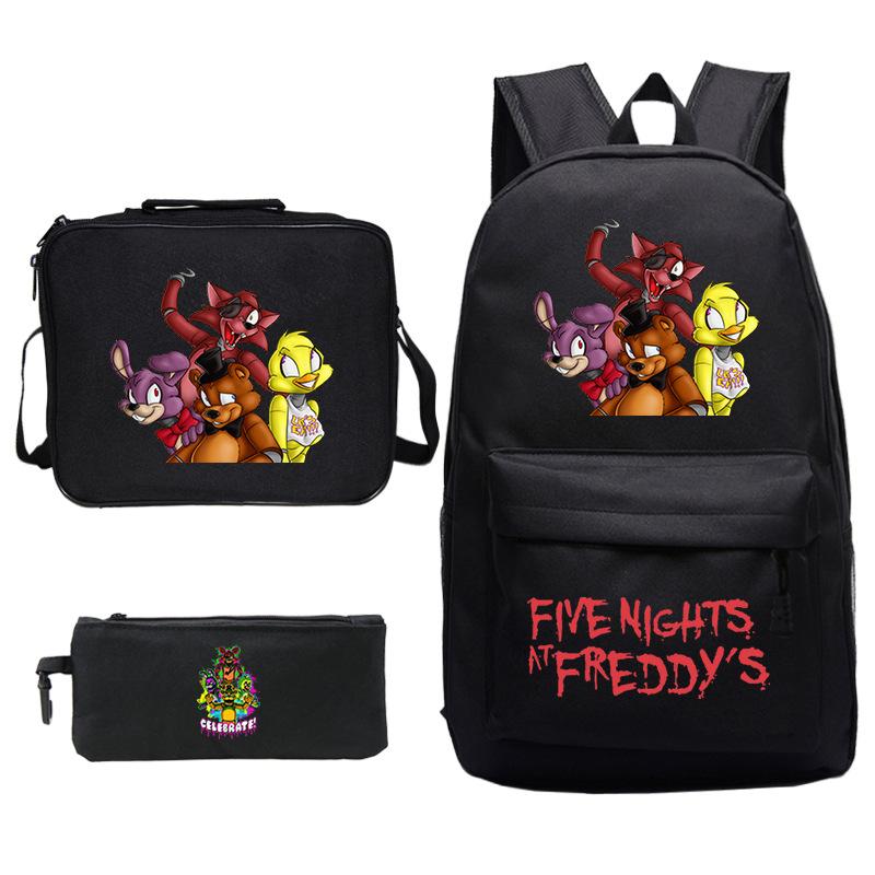Teddy Bear Game Merchandise Primary School Backpack + Lunch Bag + Pencil Case Three-Piece Set