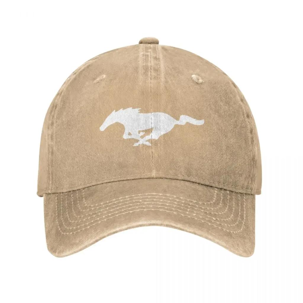 Mustang Horse Unisex Retro Denim Washed Baseball Caps Men Cowboy Sunscreen Hats Camping Womens Trucker Cap