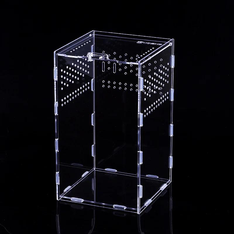 Acrylic Feeding Box Pet Climbing Feeding Box Arboreal Boxes 360 High Transparent Pet Climbing Supplies Spider, Lizard, Mantis