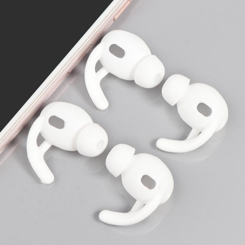 2 Pairs Soft Silicone Ear Pads Eartips Earphone Silicone Case Ear Hook In-ear Earbuds for 3 Earphones